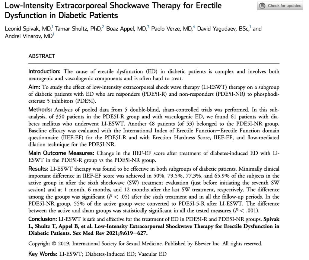 Shockwave increases the effect of PDE 5 for erection problems MS