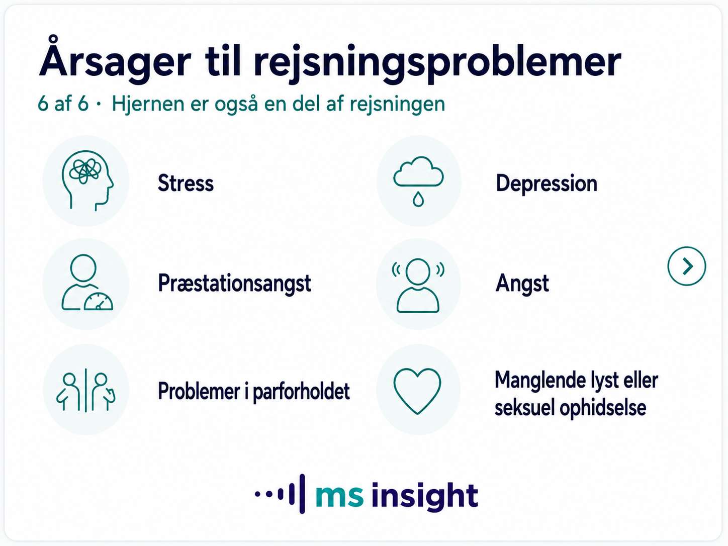 Psykiske årsager til rejsningsproblemer som stress, depression, præstationsangst, problemer i parforholdet og manglende seksuel lyst